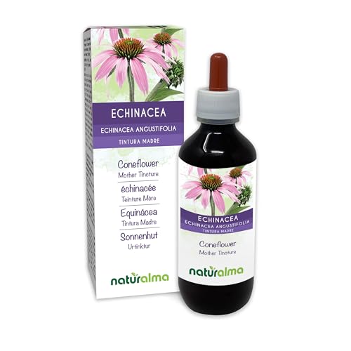 Sonnenhut (Echinacea angustifolia) Wurzeln Alkoholfreier Urtinktur Naturalma - Flüssig-Extrakt Tropfen 200 ml - Nahrungsergänzungsmittel - Veganer