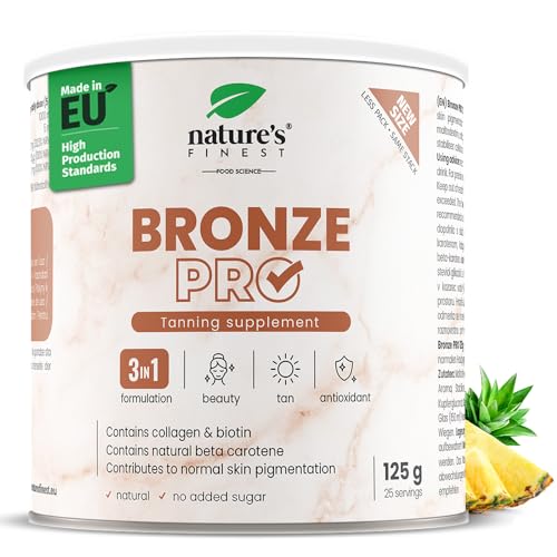 Nature's Finest Bronze PRO - Bronceador Solar Acelerador con Betacaroteno y Vitaminas Para el Pelo y...