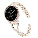 Produktbild WATORY Ersatz für Garmin vivoactive 4s 40mm / Venu 2s Armband, chmuck Armreif Metall Edelstahl Strass Diamant Uhrenarmband Ersatzband für Garmin vivomove 3S 39mm Frauen, Roségold