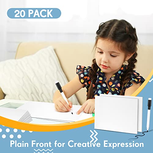 Ctosree 20 Pcs Dry Erase Board For Kids 8 X 11 Inch Double Sided Small White Board And 20 Pcs Dry Erase Markers With Eraser Cap Mini Whiteboard Student White Boards Lapboards For Classroom Teacher #TOP2