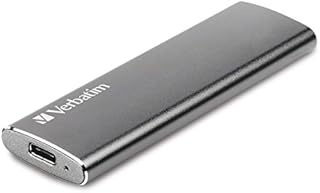 Verbatim Vx500 SSD, 120 GB, szary kosmiczny, 29 g, zewnętrzny dysk SSD, USB 3.0 SSD, lekki dysk SSD zewnętrzny, do Windows i Mac OS X, przenośny napęd, USB-C, pamięć flash o dużej prędkości