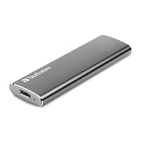 Verbatim Vx500, externe SSD-Festplatte, 120 GB, USB 3.1 Gen 2-Controller, 500 MB/s Lesegeschwindigkeit inkl. USB-C- und USB A-Kabel, Store n Go - spacegrau – Ansicht 1