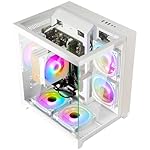 LXZ Desktop Computer, Prebuilt PC AMD Ryzen 7-5700G 8 core 3.9GHz, 16G DDR4 RAM, 1TB NVME SSD, Tower Computer with 600W Power Supply for Home and Office (White) - Image 2