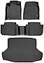 SMARTLINER Custom Fit Floor Mats 2 Rows and Cargo Liner Set Black Compatible with 2022-2023 Honda Civic (Only Fits Sedan & Si Models. Does not Fit with 2nd Row USB Ports)