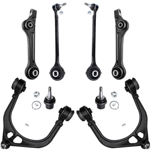 Image of Detroit Axle - RWD Front Control Arms Kit for Chrysler 300 Dodge Charger Challenger Upper & Lower Control Arms Lower Ball Joints Replacement