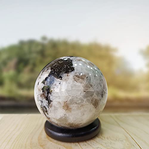 Image of Shubhanjali Feng Shui Rainbow Moonstone Crystal Ball for Vastu 150-200 Gm Natural Moonstone Stone Ball for Reiki Healing Crystal Healing Energy Positive Energy