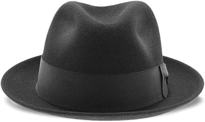 Stetson Men's Frederick Felt Fedora Hat (Black, 7 1/2) - Image 2