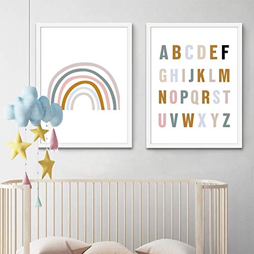 Toile arc-en-ciel ABC pour pépinière pour accompagner les premiers apprentissages