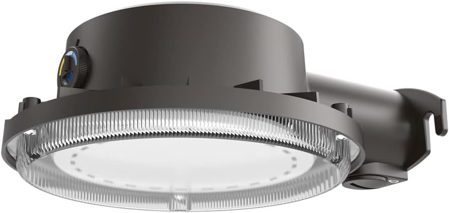 BarnGuard LED Barn Light, Dusk to Dawn Outdoor Lighting with Adjustable Color Temperature, Wall or Pole Mountable Yard Light Fixture, MVOLT, Aluminum, Dark Bronze