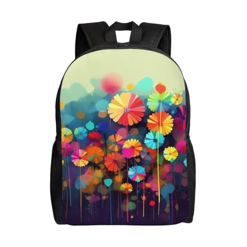 Sac à dos ordinateur abstrait et coloré imperméable pour femme et homme noir