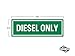 Sutter Signs 3pc Diesel Only Stickers for Fuel Tank | Weatherproof Adhesive Decals for Trucks, Tractors, Fuel Cans, Gas Caps