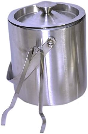 Stainless Steel Double Wall Ice Bucket Set with Ice Tong - 1000 ml