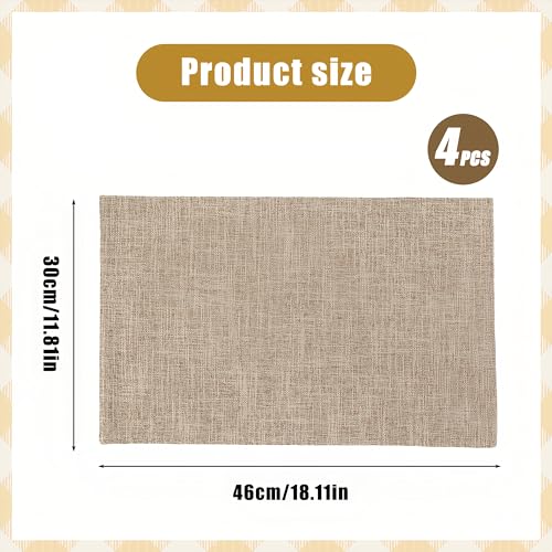Cotton Place Mats 4 Pcs Place Mats for Table Natural Linen Washable Table Mat Heat Resistant Placemats for Kitchen Restaurant - Image 3