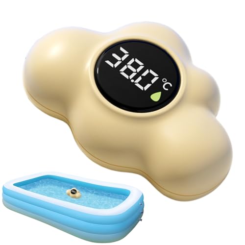 Thermometre Bebe Bain | Numérique Intelligent Flottant - Forme De Arrondi, Avec Écran LED, Étanche, Mesure Précise Pour Piscines, Douches Familiales, Baignoires
