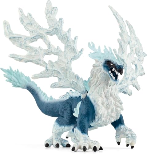 SCHLEICH ELDRADOR Creatures | Drago di ghiaccio 70790 | figura di mostro con ali mobili ed elementi trasparenti | regalo per bambine e bambini | giocattolo da 7 anni | 20 x 15 x 13 cm