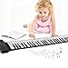 Lujex Roll Up Piano, Portable Silicone Keyboard Perfect for Beginners, Safe Material, Headphone Jack for Quiet Practice, 16 Tones & Record Function, Foldable for Travel (Black) (Black-88Keys)