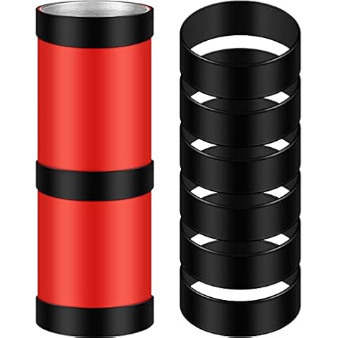 Silicone Bands for Sublimation Elastic Black Sublimation Paper Holder Ring Bands Tumbler Thick Rubber Bands Tight Fitting Water Bottle Bands for Wrapping Cups Reducing Ghosting Art DIY Craft (6 Pack) Cover
