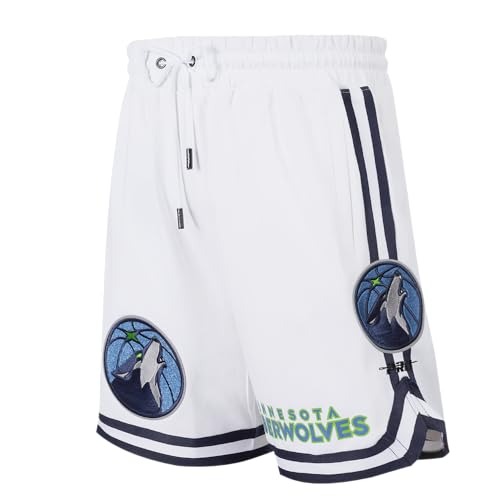 Pro Standard Mens NBA Minnesota Timberwolves Classic Chenille Athletic Short White