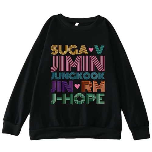 babyhealthy Pullover Sweater Jungkook Suga Jin J-Hope Long Sleeves Sweatshirt Coat Black