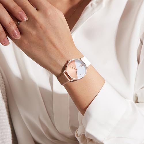 SHENGKE Creative Contrast Color Simplicity Women Watch Genuine Leather Elegant Women Watches Ladies Wristwatch