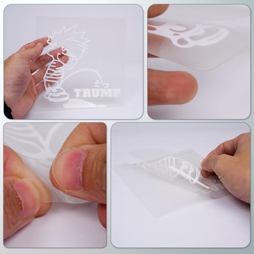 Image of ASUNO Calvin Peeing On Trxumxp Sticker Vinyl Decal Self-Adhesive Label 6 inch x 6 inch for Car Window Truck Auto Wall Laptop 10 PCS