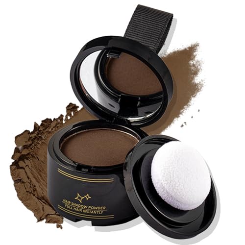 MEITREND Instantly Hairline Shadow Powder, Dark Brown, Waterproof & Quickly Cover Grey Hair, Hair Makeup Powder, Concealer Grey