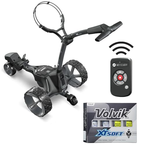 AMBA7 Motocaddy ME Remote Electric Golf Caddy, USB Charging, Remote/Handle Control with Essential Accessory Pack Bundle with 1 Dozen Volvik XT Soft (Mix Color)