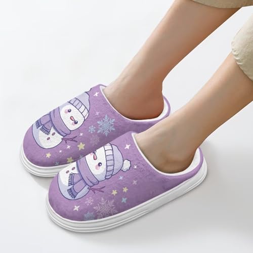 Xoenoiee House Slippers for Women Men, Slip On Winter Warm Bedroom Shoes Anti-slip Cozy Indoor Outdoor Slippers4