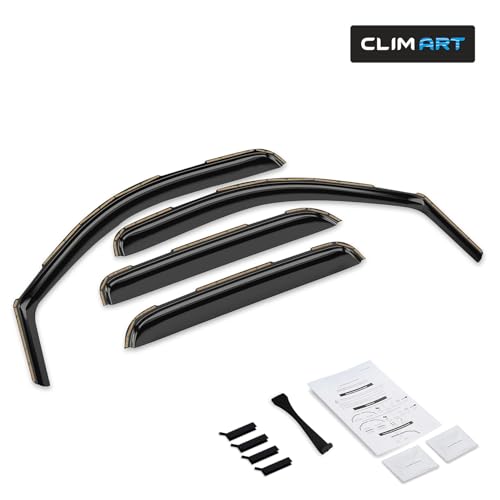 Image of CLIM ART in-Channel Incredibly Durable Rain Guards Compatible with GMC Yukon XL 2500 2007-2013, Original Window Deflectors, Vent Window Visors, Vent Deflector, 4 pcs. - 607188