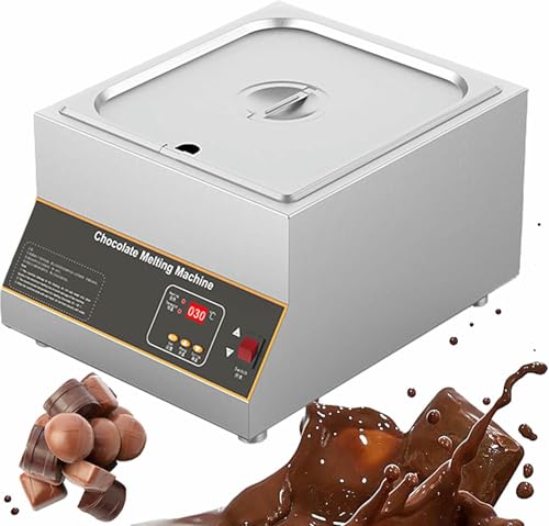 WhFKLca MáQuina para Derretir Chocolate con Control Digital | Máquina Eléctrica Comercial para Templar Chocolate | Calefacción por Aire | 0-185 ℉ | Capacidad De 12 litros | 500 Vatios 1Tanks