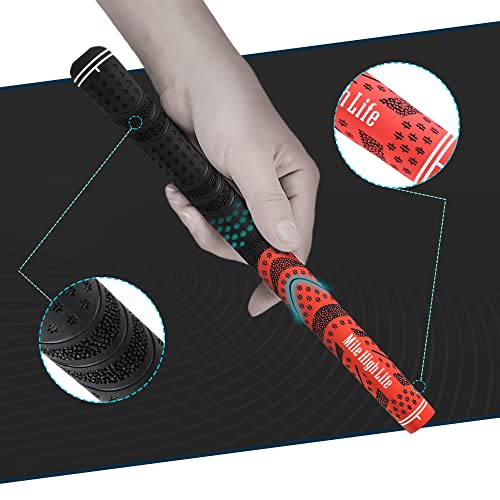 Mile High Life | Avid Golf Club Grips | 3, 13 Pc Set Bundle Golf Grips | Multi-Compound Rubber Golf Grip | (3 Pieces Red,Standard) #TOP3