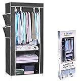 HERSIG Armario de Tela ropero Estante Lona Ropa guardarropa Closet 160x75x45cm/ 63116