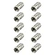 rocabo F-Stecker 7,5mm mit großer Mutter (10 Stück) - für Koxial- und SAT-Kabel - werkzeugloses Aufdrehen möglich - silber