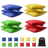 Udbrud Bohnensäckchen, 12 Stück-Set 7x7cm Cornhole Säckchen, Wurfsäckchen, Sitzsäcke Werfen Outdoor Wurfspiel für Partyspiele, SandsäCkchen Outdoor Spiele für Erwachsene und Kinder