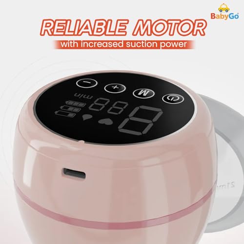 Image of Baby Go Automatic Electric Breast Pump | BPA Free Breast Pump | LED Display | Portable and Lightweight | Soft Silicone Cushion | Rechargeable Battery, (Pack of 1)