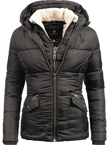 Navahoo Damen Winterjacke Steppjacke Megan Schwarz Gr. M