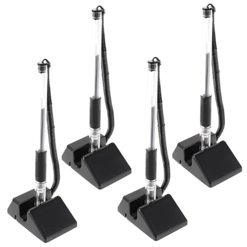 POPETPOP 4 piezas Bolígrafos de Gel de Seguridad con Soporte Antirrobo para Escritorio Unidades Tinta para Mostrador de Oficina y Recepción