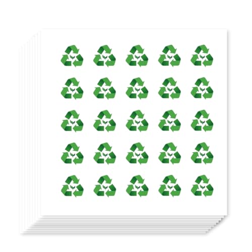 AHANDMAKER 500Pcs Self-Adhesive Planner Stickers, Recycle Stickers Green Recycling Stickers Decals for Planner Calendar Scrapbook Crafting Party Decor Gift Bag Seal Theme Party Decor, 0.5 Inch