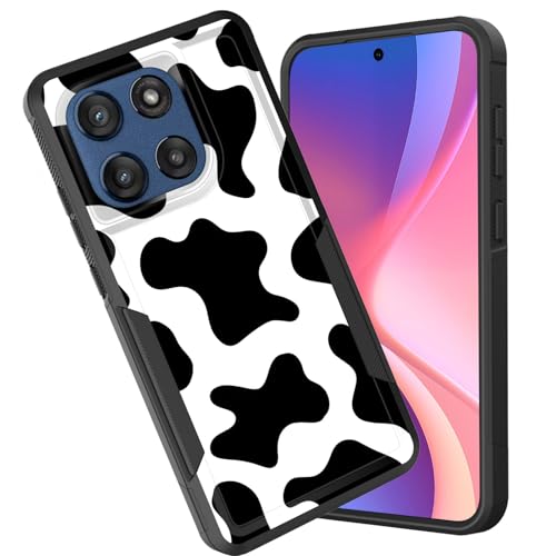 CICPLKSE for Motorola Moto Edge 2026 Case,Dual Layer Heavy Duty Hybrid Shockproof Hard PC Soft Silicone TPU Bumper Protective Case,Cow Print