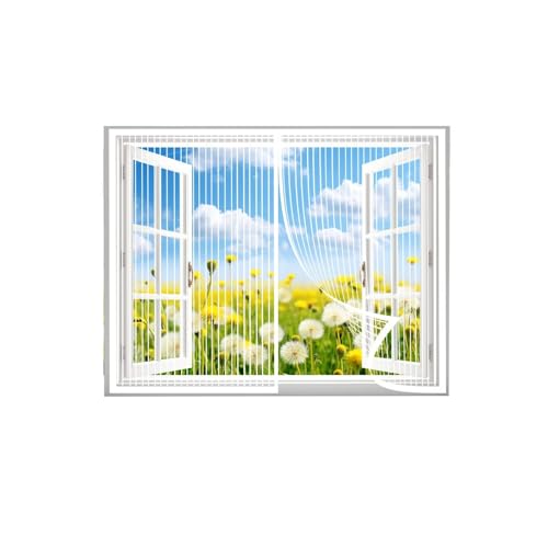 Insect Protection Roller Blind, Insect Protection Window Curtain, Magnetic, Automatic Closing for Balcony Door, Living Room, white/50 x 185 cm