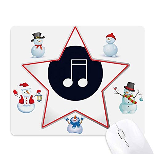 Tapis de souris musique bonhomme de neige étoile pour un bureau chaleureux