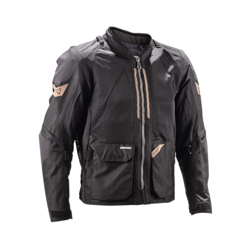 Veste ADV Leatt FlowTour 4.5 noire et grise en taille XXL pour moto trail