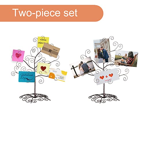 Adeco Ornament Tree Display Stands 2 Pack Metal Wire Christmas Tree Wrought Iron Ornament Holder Picture Photo Card Hangers Stands 19.7 Inch #TOP4