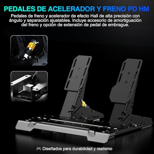 PXN VD4 Kit Volante de Carreras Direct Drive – Base con Motor Servo de 4 Nm y Quick Release, Volante de Juego W AS, Pedales PD HM de Freno y Acelerador, Abrazadera de Mesa – Compatible con PC Windows - imagen 6