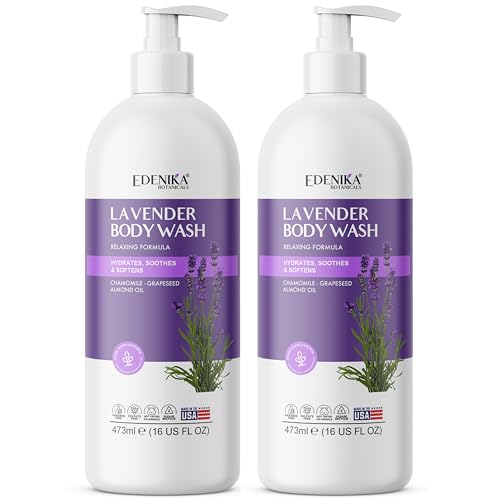 Lavender Relaxing Body Wash with Chamomile Oil & Vitamin E, Aromatherapy Bath, Stress Relief Shower, Natural Body Wash for All, Dry & Sensitive Skin, 16 fl oz (Pack of 2)