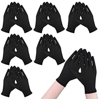 LXUEJIE 6 Paar Baumwollhandschuhe Schwarz, Dünne Handschuhe Stoffhandschuhe Wiederverwendbare Handschuhe Weiche Textilhandschuhe für Täglichen Gebrauch und Nächtliche Pflege