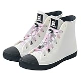 [アリサナ] レインシューズ レインスニーカー 長靴 キッズ 子供 女の子 レインブーツ 19cm 20cm 21cm 22cm 23cm 24cm ジュニア 小学生 子ども 22cm ホワイト×ブラック グラデ紐