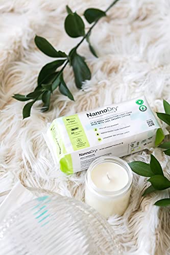 Image of Natural Incontinence Pads - Organic Cotton Bladder Leakage Pads - Nannocare Pads for Incontinent Adults - 20 Light Pads (20 Count (Pack of 4) - 7 inch Long for Light Leaks