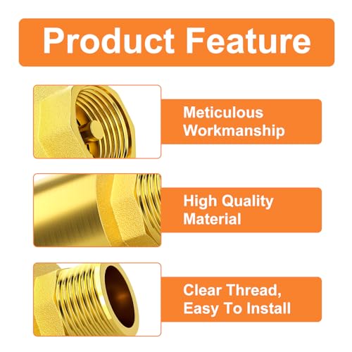 GASHER 2PCS Brass Check Valve DN25 1" Female and Male Thread, Backflow Prevention, One Way Check Valves by GASHER - Image 5