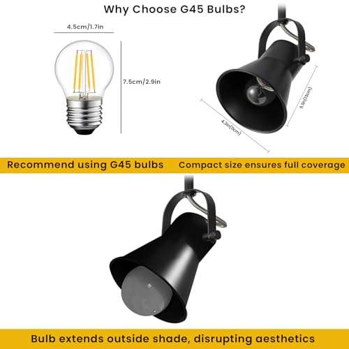 KEESFU Industrial Mini Track Lighting Ceiling Light, Black Spot Lights Indoor with Multi-Directional Adjustable Light Head, Ceiling Mount Spotlight for Bedroom Living Room Hallway Kitchen(2 Pack) by KEESFU - Image 5